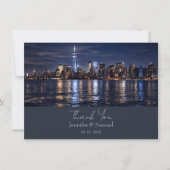 Romantische NYC Silhouette Bruiloft Bedankt (Voorkant)