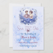 Romantische oceaan blauw marien leven schelpdieren save the date (Voorkant)