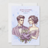 Romantische oceaan blauw marien leven schelpdieren save the date (Achterkant)