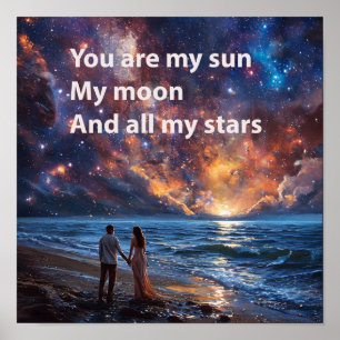 💕 Romantische Oceaan Koppel Liefde Inspirerende C Poster