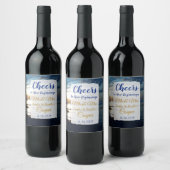 Romantische oceaan zonsondergang gepersonaliseerde wijn etiket (Flessen)