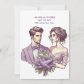 Romantische oceaangolf Paarse blauwe zeesterren sc Save The Date (Achterkant)