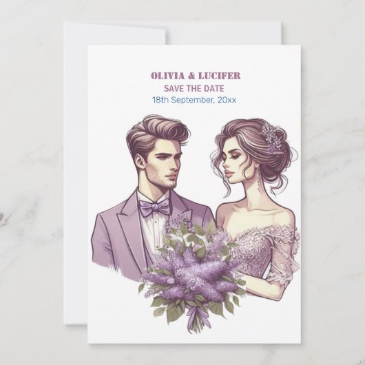 Romantische oceaangolf Paarse blauwe zeesterren sc Save The Date (Achterkant)