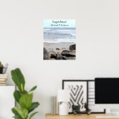 Romantische Oceaankust Foto Jubileum Bruiloft Poster (Thuiskantoor)