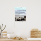 Romantische Oceaankust Foto Jubileum Bruiloft Poster (Keuken)
