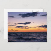 Romantische oceaanzonsondergang briefkaart (Voorkant / Achterkant)