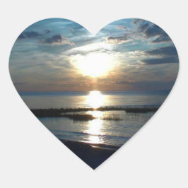 Romantische oceanzonsondergang Hart Sticker