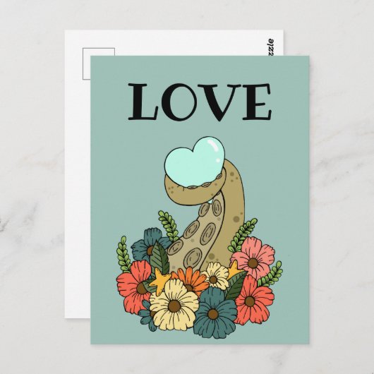 Romantische Octopus Liefde Kaart (Voorkant / Achterkant)
