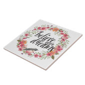 Romantische Oleander Vogel Roze Bloemen Droom Tegeltje (Zijkant)