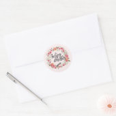 Romantische Oleander Vogel Roze Bloemendroom Ronde Sticker (Envelop)