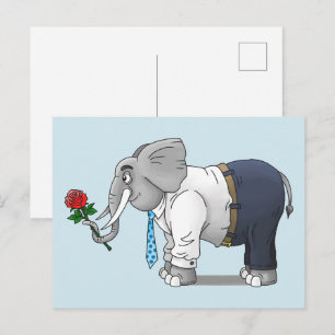 Romantische olifant date valentijnsdag feestdagenkaart