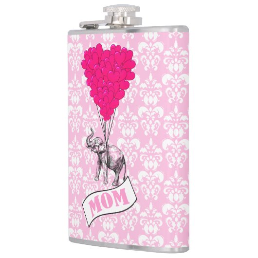 Romantische olifant en hartmoeders heupfles (Links)