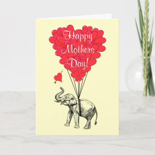 Romantische olifant moederdag kaart (Voorkant)