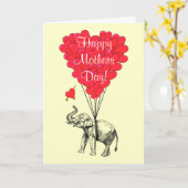 Romantische olifant moederdag kaart (Gele Bloem)