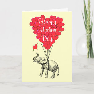 Romantische olifant moederdag kaart