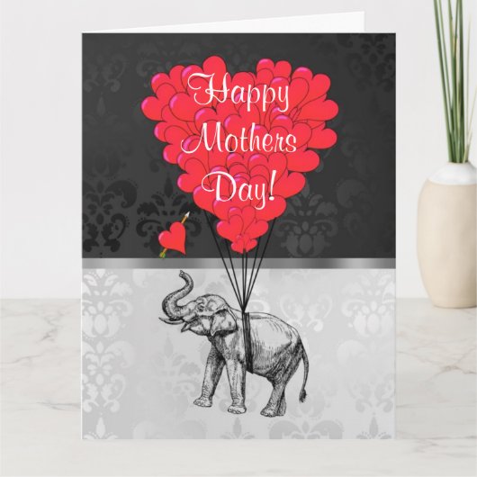 Romantische olifant moederdag kaart (Voorkant)
