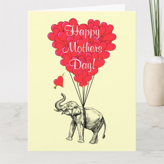 Romantische olifant moederdag kaart (Voorkant)