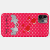 Romantische olifanten rode harten op pooldots Case-Mate iPhone case (Achterkant (horizontaal))