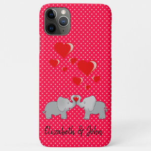 Romantische olifanten rode harten op pooldots Case-Mate iPhone case