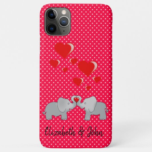 Romantische olifanten rode harten op pooldots Case-Mate iPhone case (Achterkant)