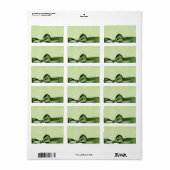 Romantische Olijf Groene Faux Satijn Bow Bruiloft Etiket (Full Sheet)