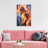 Romantische Omhelzing Abstract Expressionisme Canvas Afdruk (Insitu (Woonkamer))