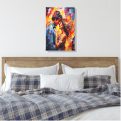 Romantische Omhelzing Abstract Expressionisme Canvas Afdruk (Insitu (Slaapkamer))