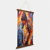 Romantische Omhelzing Abstract Expressionisme Hangend Wandkleed (Gebogen)