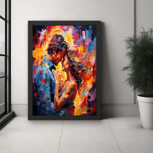 Romantische Omhelzing Abstract Expressionisme  Poster