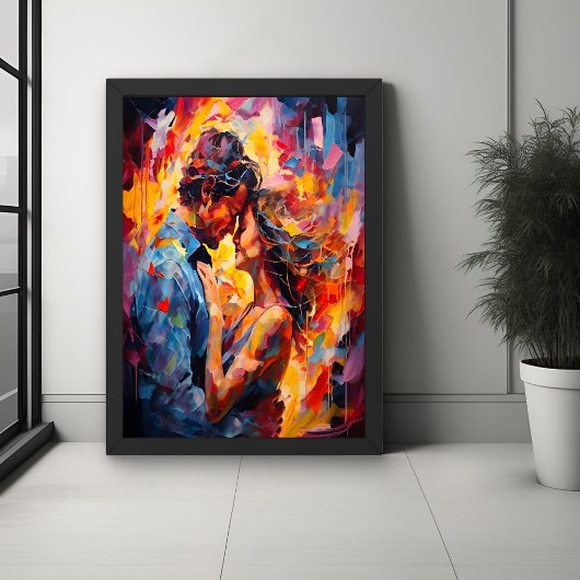 Romantische Omhelzing Abstract Expressionisme Poster
