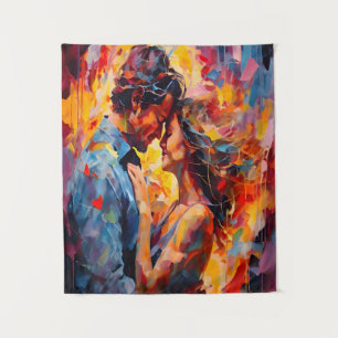Romantische Omhelzing Abstract Expressionisme  Wandkleed