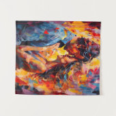 Romantische Omhelzing Abstract Expressionisme Wandkleed (Voorkant (horizontaal))