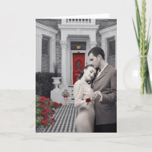 Romantische omhelzing jubileum wenskaart kaart