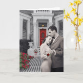 Romantische omhelzing jubileum wenskaart kaart (Gele Bloem)