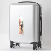 Romantische omhelzing penseelstreekverf sticker (Koffer)