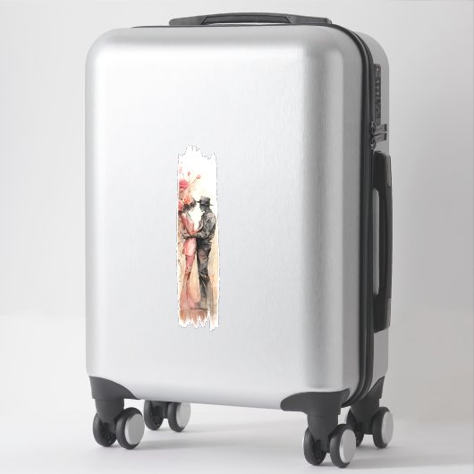 Romantische omhelzing penseelstreekverf sticker (Koffer)