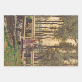 Romantische ontmoetingsplaats (door Edmund Blair L Inpakpapier Vel