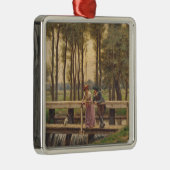 Romantische ontmoetingsplaats (door Edmund Blair L Metalen Ornament (Rechts)