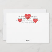 Romantische  oprechte geliefden Gedicht Keepsake Feestdagenkaart (Achterkant)