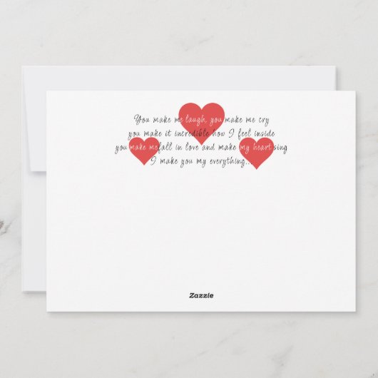 Romantische  oprechte geliefden Gedicht Keepsake Feestdagenkaart (Achterkant)