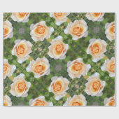 Romantische Oranje Rozen Roos Flowers Floral Cadeaupapier (Vlak)
