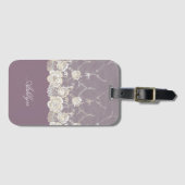 Romantische orchidee Paarse bloem Bagagelabel (Voorkant (horizontaal))