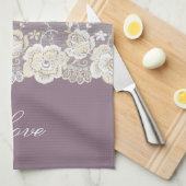 Romantische orchidee Paarse bloem Theedoek (Quarter Fold)