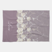 Romantische orchidee Paarse bloem Theedoek (Horizontaal)