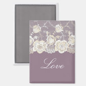 Romantische Orchidee Paarse Bloemen Liefde Magneet (Voorkant / Achterkant)