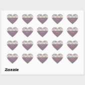 Romantische Orchidee Paarse Bloemige Bruiloft Hart Sticker (Vel)