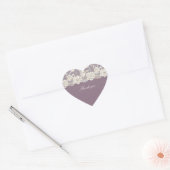 Romantische Orchidee Paarse Bloemige Bruiloft Hart Sticker (Envelop)