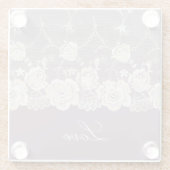 Romantische Orchidee Paarse Bloemige Liefde Glazen Onderzetter (Achterkant)