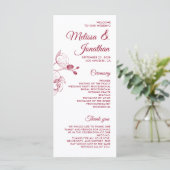 Romantische orchideeën elegant modern trouwprogram menu (Staand voorkant)