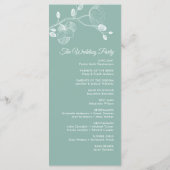 Romantische orchideeën elegant modern trouwprogram menu (Achterkant)